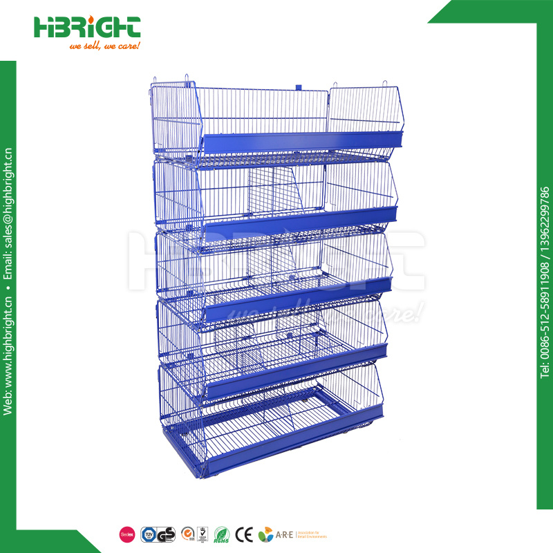 Supermarket Promotional Stacking Basket Stand