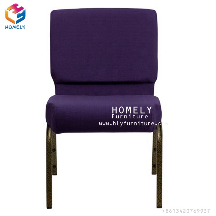 Wholesale Stackable Stacking Purple Fabric Used Rental Church Chair