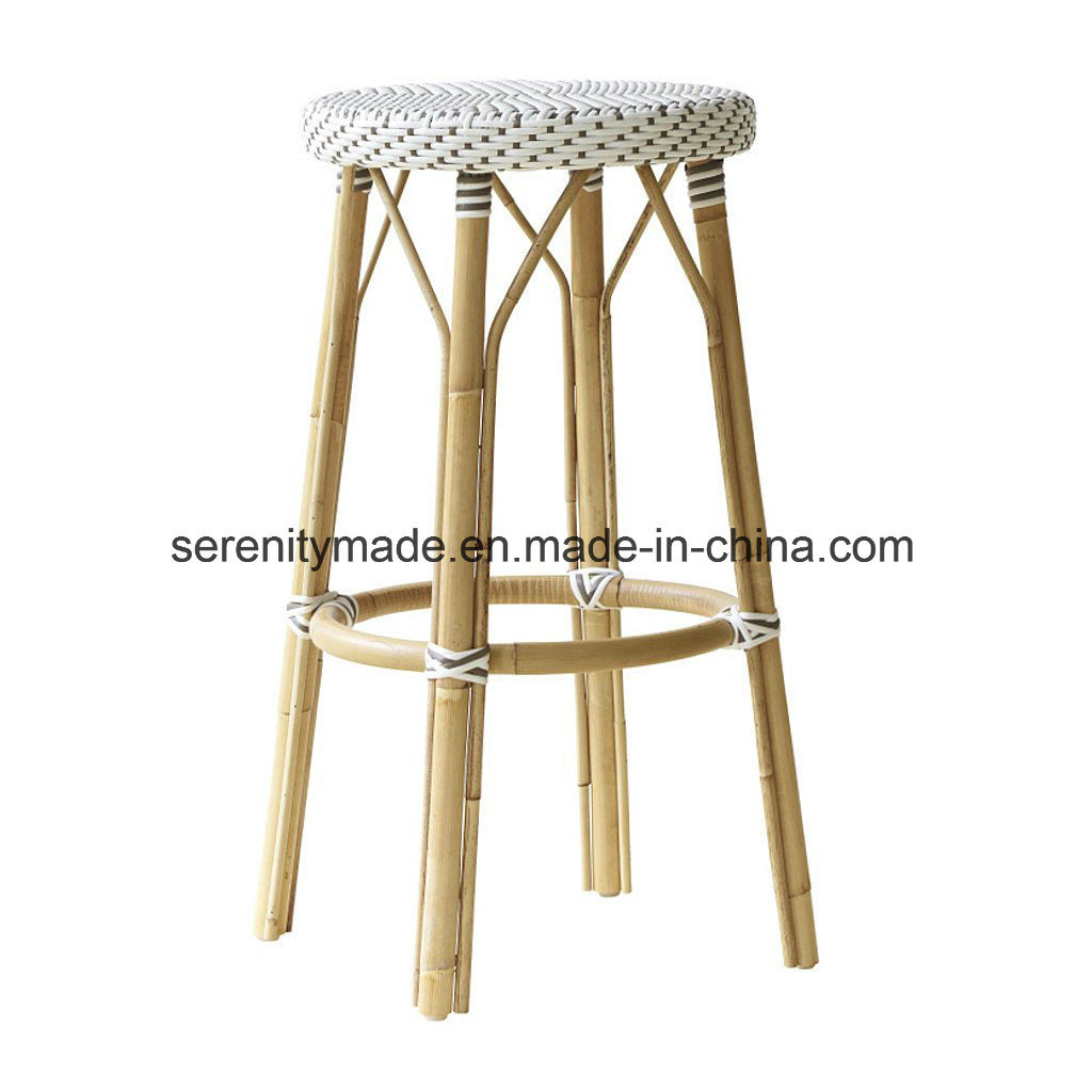 Rattan Furniture Stackable Armless Bistro Rattan Outdoor Bar Stools