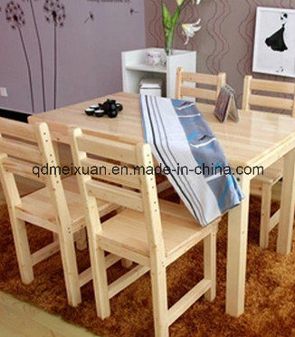 Real Wood Chair Combined Modern Rectangular Pine Table (M-X3174)