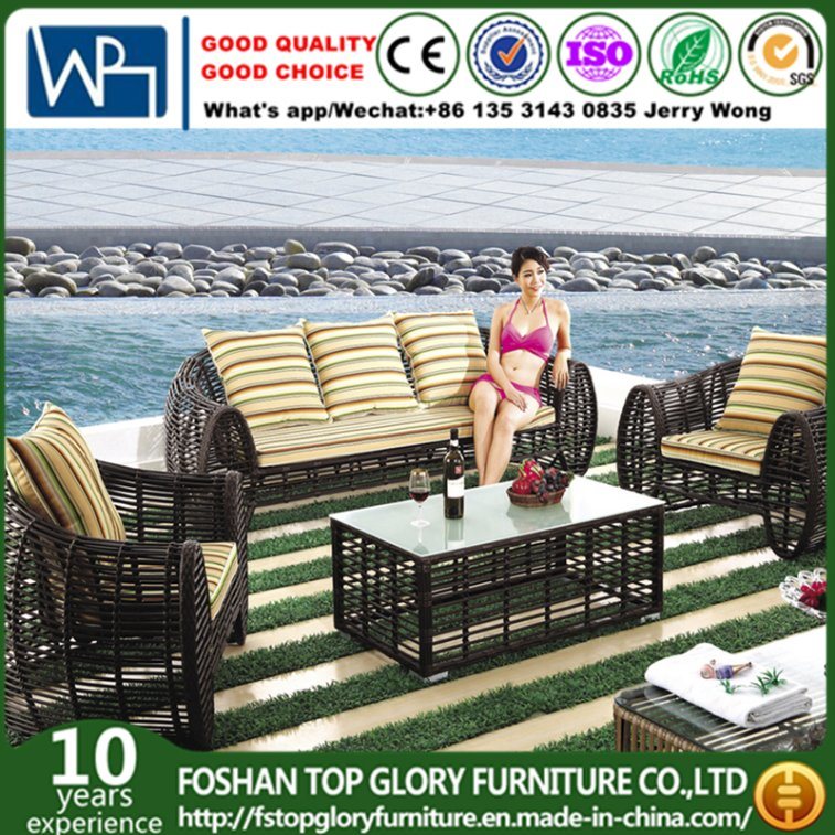 Garden Outdoor Patio Wicker Rattan Sofa (TG-008)