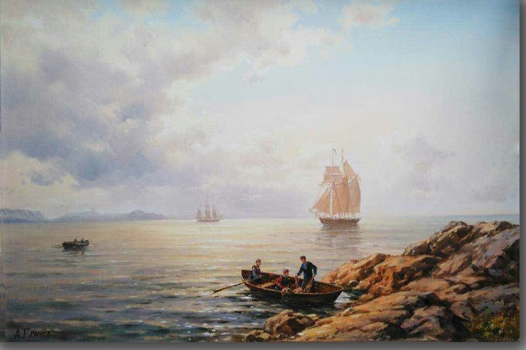 Oil Painting Craft of Sailing Ship