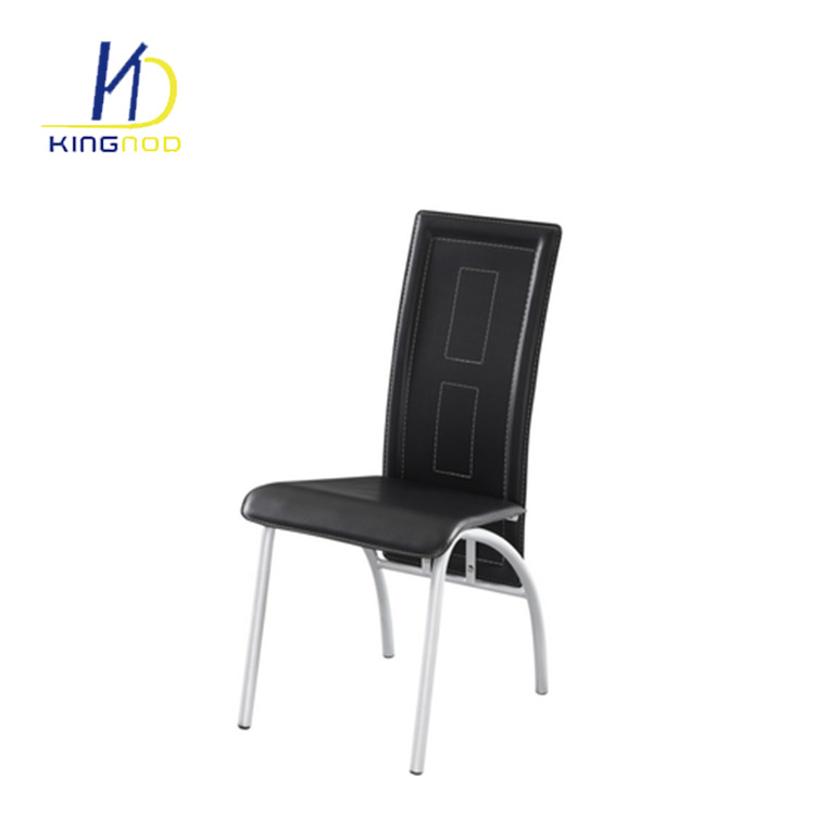 Black Hard PVC Powder Coated Metal Legs Dining Chair