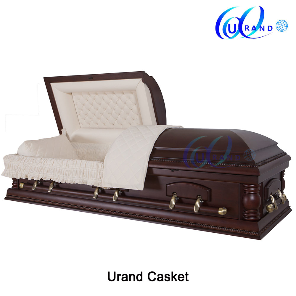 Solid Poplar Hot Sale Velvet Interior Casket