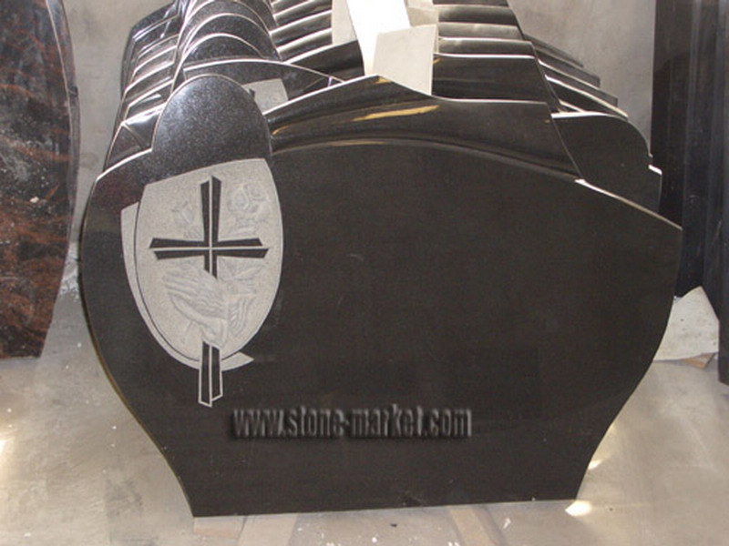 European Style Black Granite Monument Memorial Tombstone