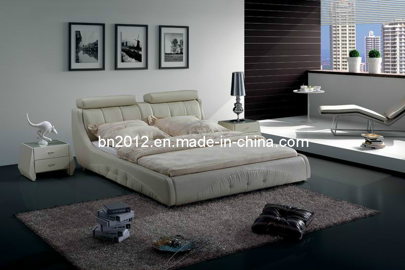 Modern Genuine Leather Bed (SBT-5840)