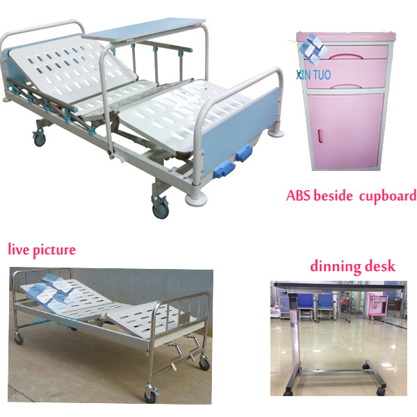 Hot Sale Cheap 2 Hand Crank Medical Hospital Bed