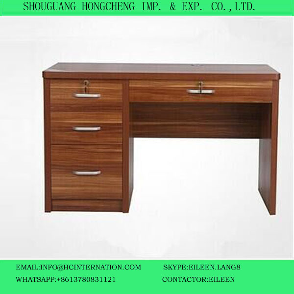 Melamine Particle Board Teak Color Desk