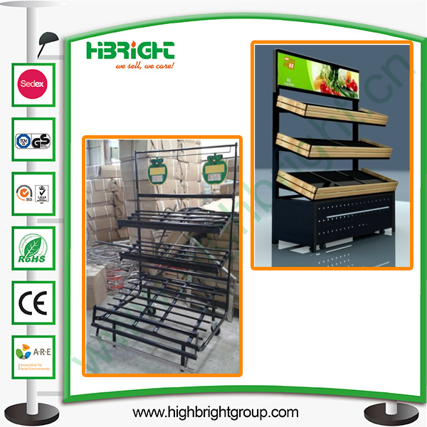 Three Tiers Vegetable and Fruit Display Rack and Shelf