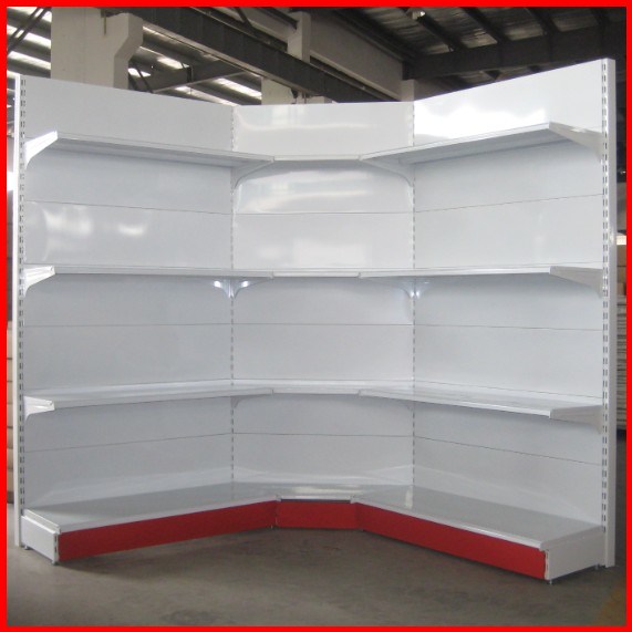 Designable Supermarket Wall Shelf with Inner Corner