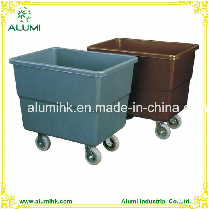 Hotel Hospital Laundry Cart Clothes Laundry Trolley Fibergalss Cube Trolley