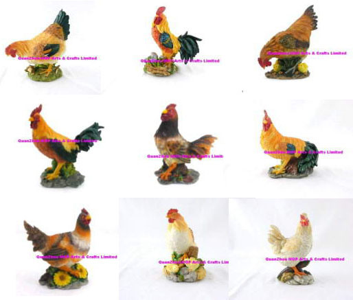 Polyresin Animal - Polyresin Rooster Garden Statue