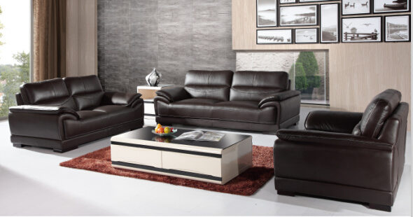 Living Room Sofa with Modern Genuine Leather Sofa Set