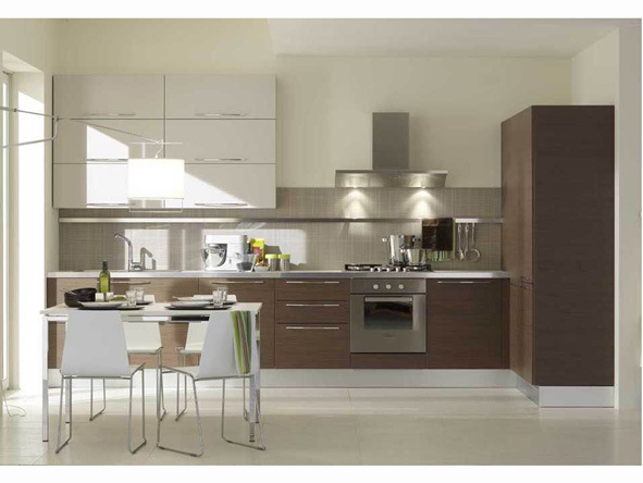 New 2015 Glossy Wood Kitchen Cabinet