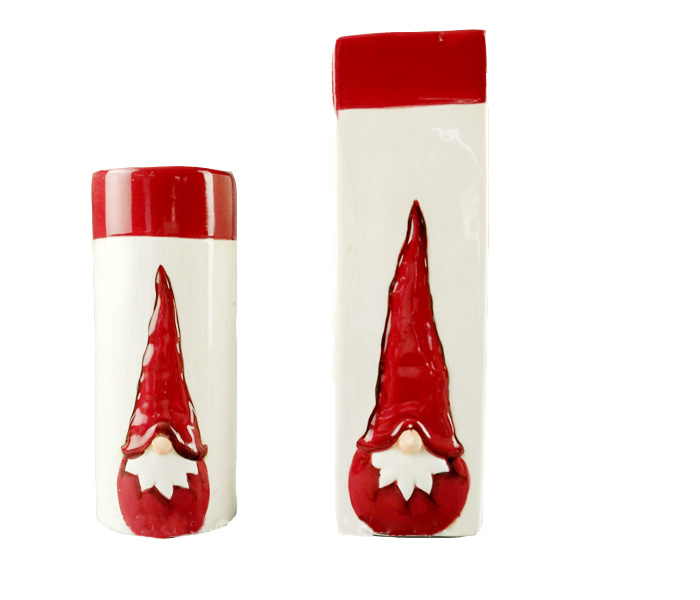 Lovely Santa Ceramic Candle Holder, Christmas Decoration