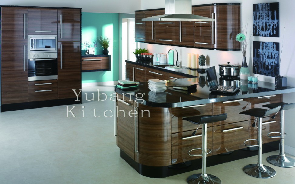 Wood Veneered Kitchen Cabinet (#M2012-26)