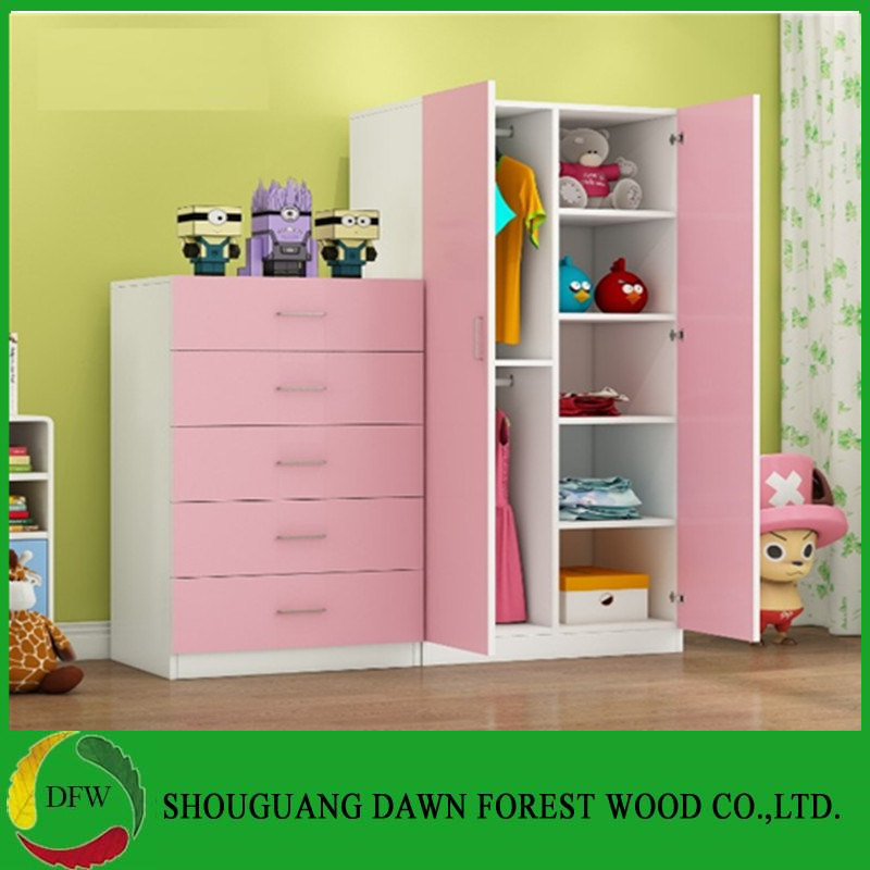 Simple Children's Wardrobe with Double Open Doors