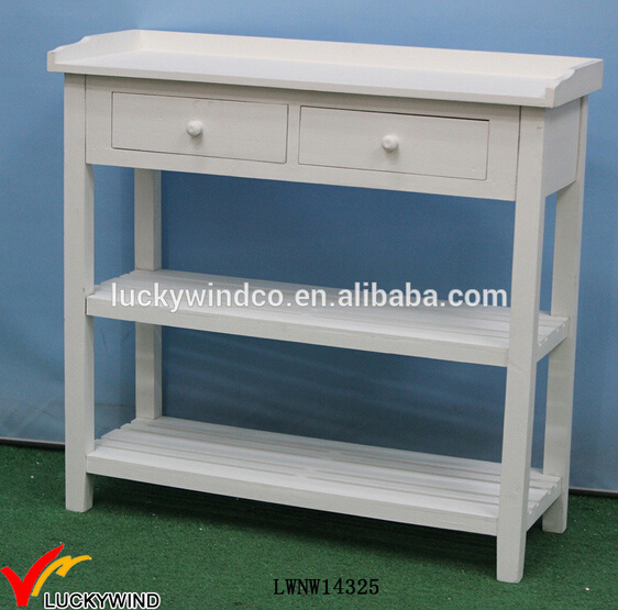 Solid Painted French Wood Console White Table