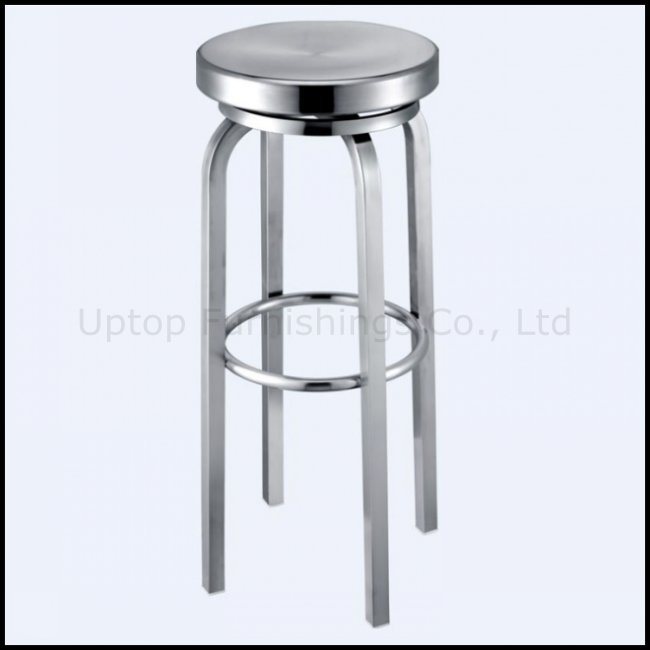 Round Glossy Stainless Steel High Lab Stool (SP-SC258)