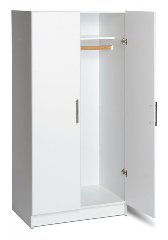 White Simple Two Doors Wardrobe