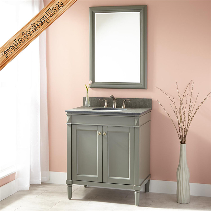 Free Standing Solid Wood Bathroom Vanity Single Sink Bathroom Cabinet