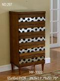 Dark Timber Wood Color 5 Drawer Cabinet