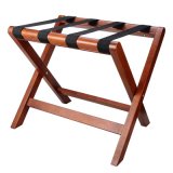 Wooden Hotel Luggage Racks with 4 Durable Black Bar