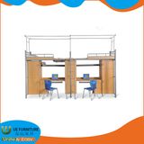 School Furniture Dormitory Metal Bunk Bed with Desk and Wardrobe