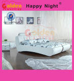 Top Quality European Style White Leather Bed 2818