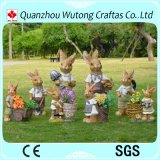 Handmade Garden Decoration Resin Rabbit Statue