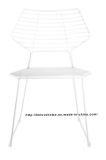 Morden Replica Restaurant Stackable White Metal Wire Dining Chair