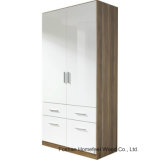 Wooden High Gloss Hinged 2 Door Combination Wardrobe Closet (WB07)