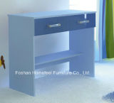 Blue High Gloss Simple Study Desk with 2 Drawers