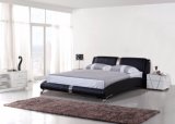 Metal Decor Leather Bed Set Leather Bed