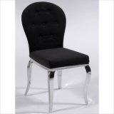 Modern Dining Room Side Fabric Chair with Stainless Steel Chrome Legs