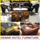 UK Style Modern Chesterfield Leather Sofa for Hotel Lobby Furniture