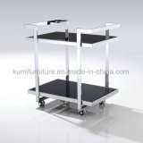 Black Glass Side Table for Living Room Furniture