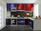 Contemporary Black Lacquer&MFC Kitchen Cabinet