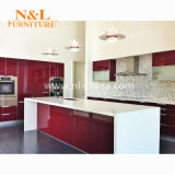 High Gloss Red White Kitchen Cabinet