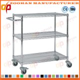 Adjustable Metal Storage Chrome Storage Wire Shelving with Wheels (Zhw108)