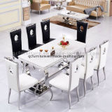 Stainless Steeel Base Cultured Marble Dining Table