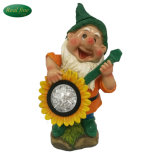 Hot Sale Ceramic Dwarf Statue with Light LED for Garden Decoration