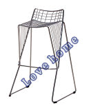 Modern Steel Dining Restaurant Stackable Strings Wire Bar Chair