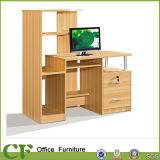 Practical Wooden Computer Table with Bookshelf