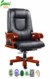 Swivel Leather Executive Office Chair with Solid Wood Foot (FY9002)