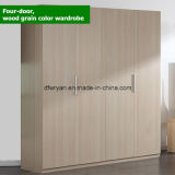 Four Doors Wood Grains Panel Wardrobe