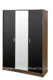 Ottawa Wooden High Gloss 3 Door Wardrobe Closet with Mirror