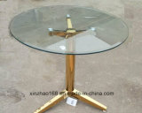 Round Glass Coffee Table Golden Frame Table