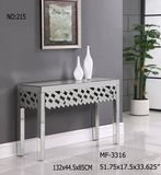 Vanity Design Mirrored Console Table with Caved Shape