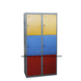 Colorful Kd Structure 6 Door School Furniture Clothes Storage Locker Cabinet with Mirror